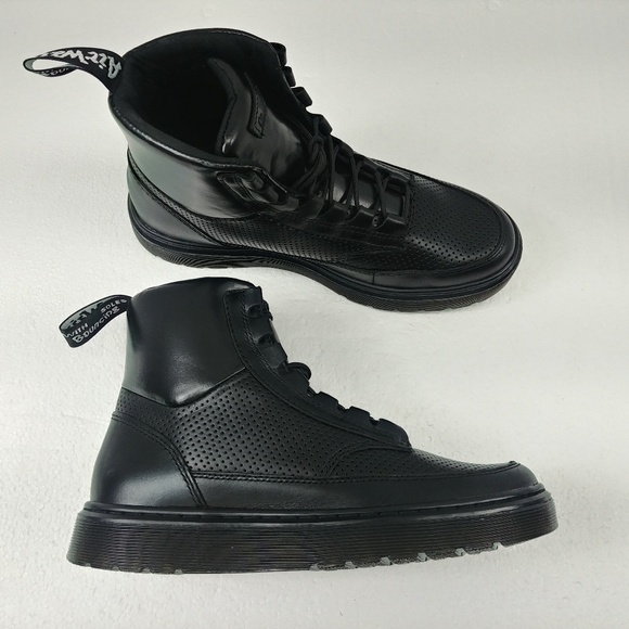 Dr. Martens Shoes - Dr Doc Martens Kamar Combat Boots Black Leather